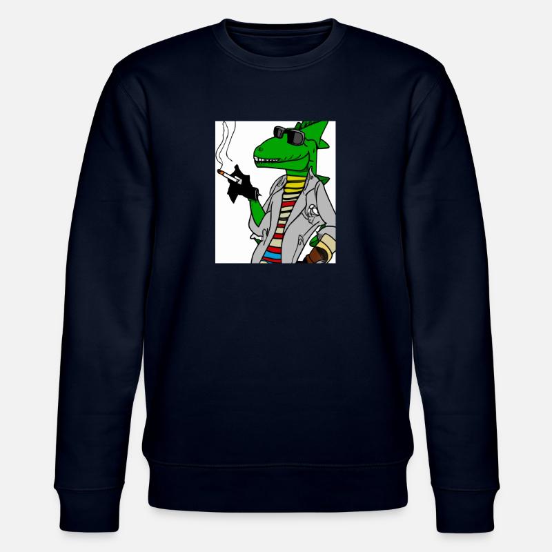 Rauchender Dino - Stanley/Stella Unisex Bio-Sweatshirt CHANGER  - Navy