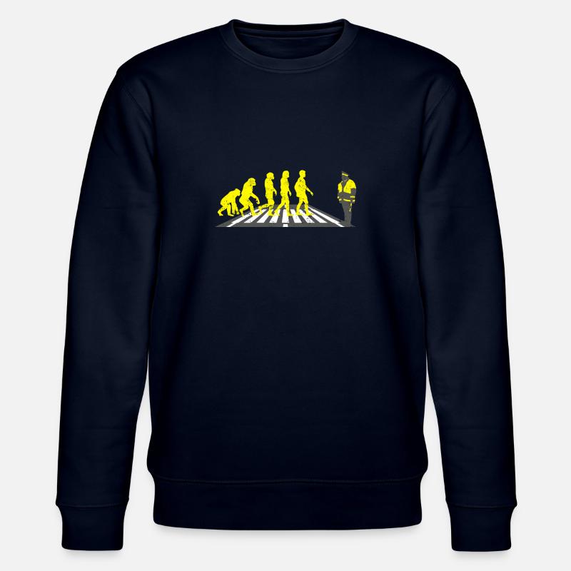 Schülerlotse Evolution Geschenk helfen schule - Stanley/Stella Unisex Bio-Sweatshirt CHANGER  - Navy