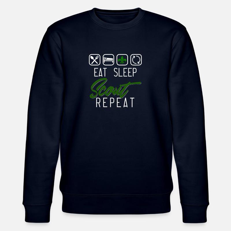 Eat Sleep Scout Repeat - Stanley/Stella Unisex Bio-Sweatshirt CHANGER  - Navy