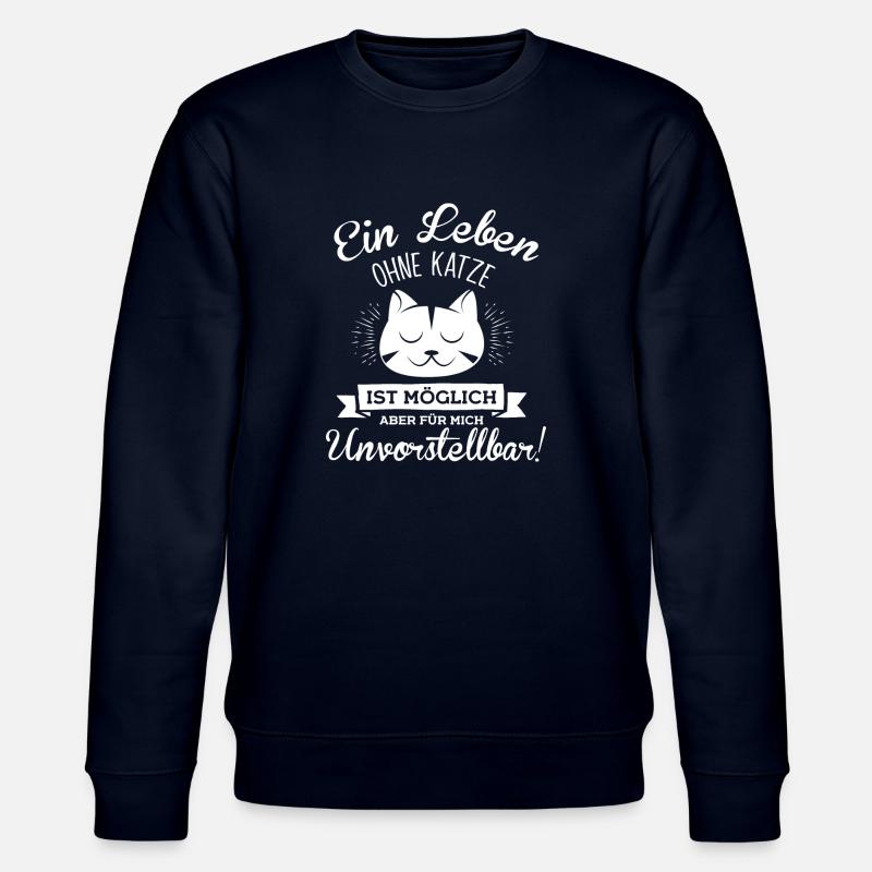 Katze Leben ohne Katze - Stanley/Stella Unisex Bio-Sweatshirt CHANGER  - Navy