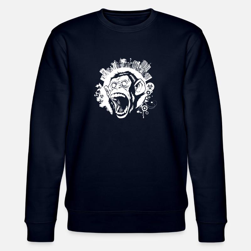 Urban Monkey weiß - Stanley/Stella Unisex Bio-Sweatshirt CHANGER  - Navy
