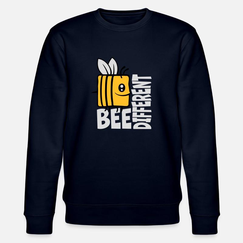 bee different saying quote - Stanley/Stella CHANGER Unisex Organic Sweatshirt - navy