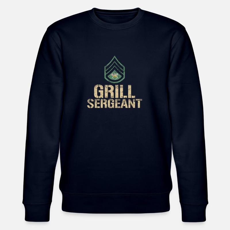 Lustiger Grill-Sergeant Grill Barbeque - Stanley/Stella Unisex Bio-Sweatshirt CHANGER  - Navy