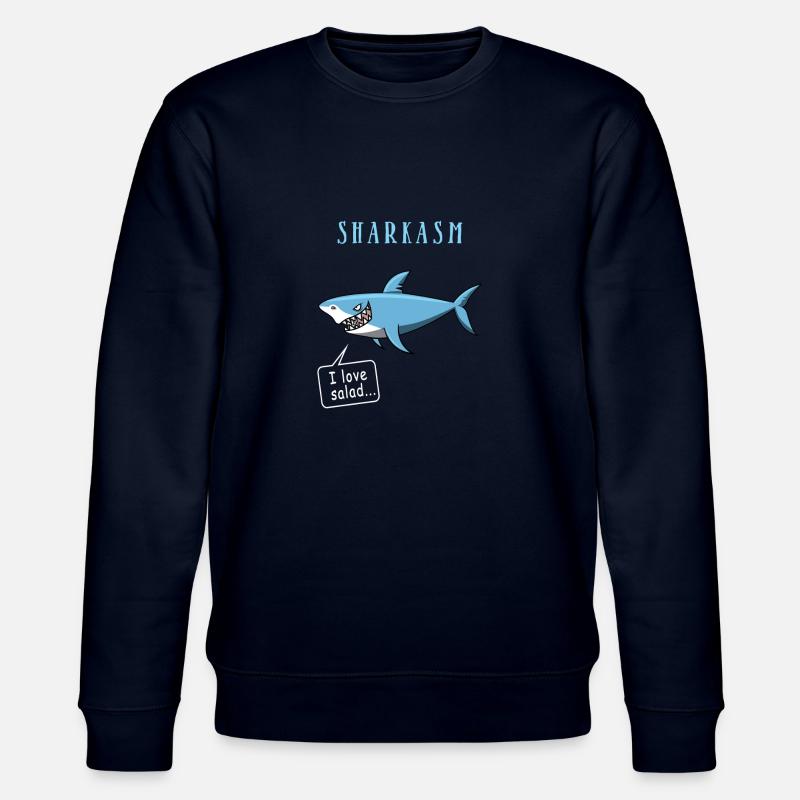 Sharkasm, Requin, Vegan, Requin T-shirt - Sweat bio CHANGER Stanley/Stella Unisexe - marine