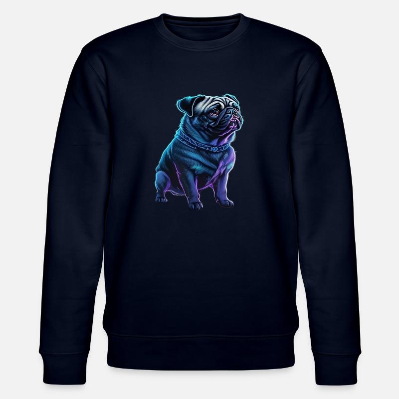 Futuristischer Neon-Mops - Stanley/Stella Unisex Bio-Sweatshirt CHANGER  - Navy
