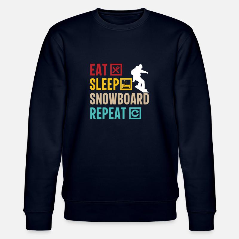 Eat Sleep Snowboard Repeat - Stanley/Stella CHANGER Unisex Organic Sweatshirt - navy