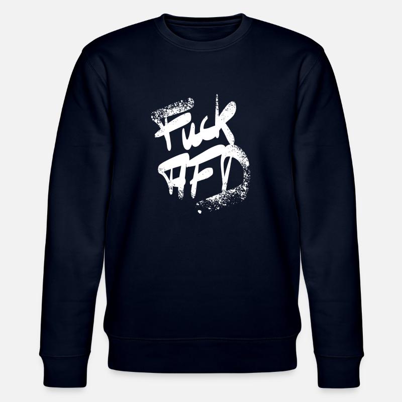 FCK AFD speckled white - Stanley/Stella Unisex Bio-Sweatshirt CHANGER  - Navy