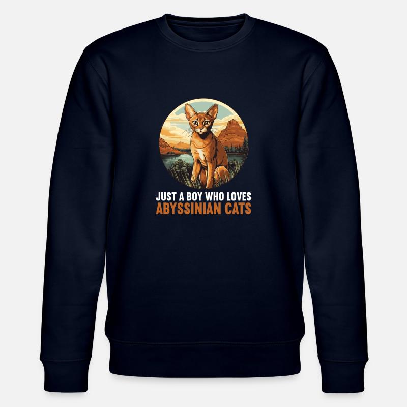 Abyssinian Cat Abessinierkatze - Stanley/Stella Unisex Bio-Sweatshirt CHANGER  - Navy