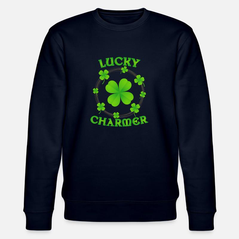 Lucky Charmer St Patricks Day - Stanley/Stella Unisex Bio-Sweatshirt CHANGER  - Navy