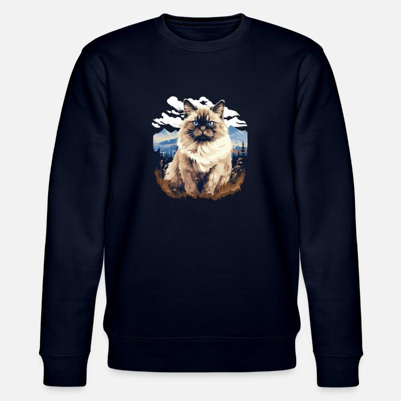 Birman Cat Birma Katze - Stanley/Stella CHANGER Unisex Organic Sweatshirt - navy