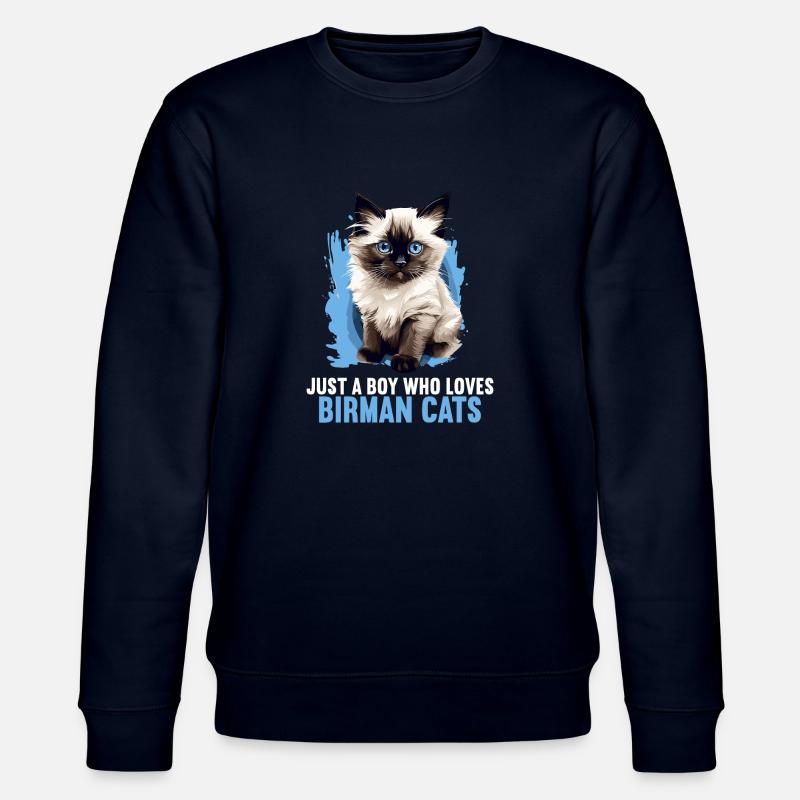 Birman Cat Birma Katze - Stanley/Stella Unisex Bio-Sweatshirt CHANGER  - Navy