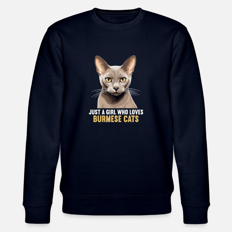 Chat birman Birmanie Katze - Sweat bio CHANGER Stanley/Stella Unisexe - marine