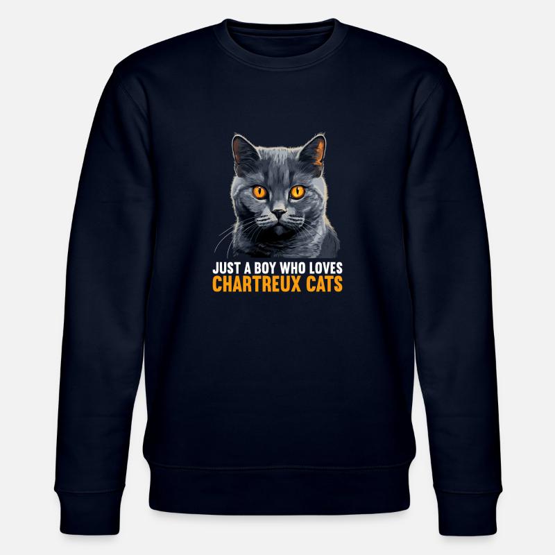 Chartreux Cat Kartäuser Katze - Stanley/Stella Unisex Bio-Sweatshirt CHANGER  - Navy