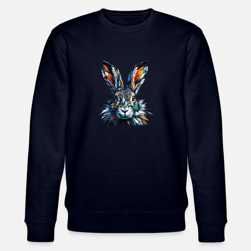 Polygon Art Jackrabbit Jackrabbits - Stanley/Stella Unisex Bio-Sweatshirt CHANGER  - Navy