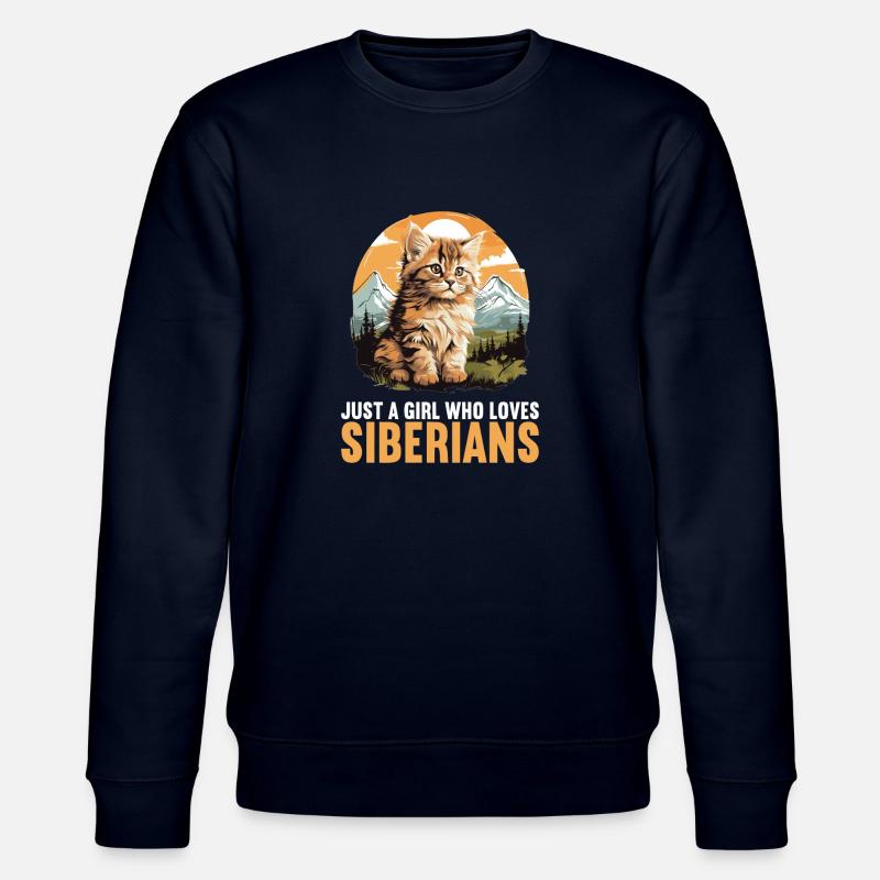 Chat Sibérien Sibirische Katze - Sweat bio CHANGER Stanley/Stella Unisexe - marine