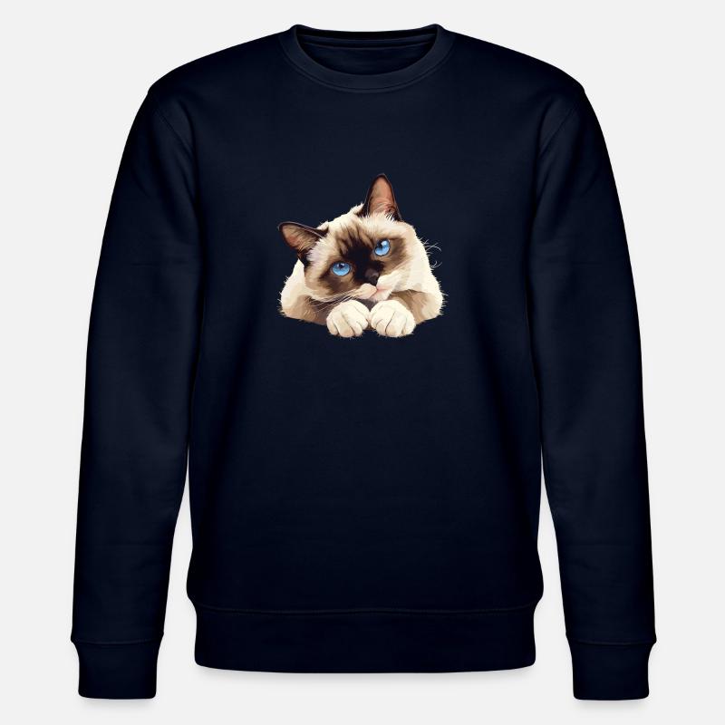 Chaton raquette Chat raquette - Sweat bio CHANGER Stanley/Stella Unisexe - marine