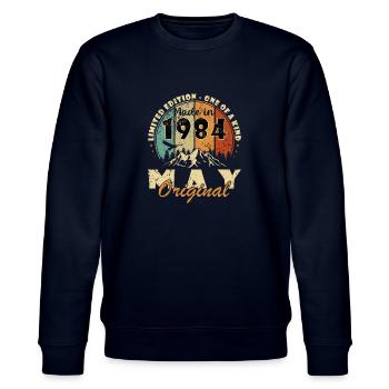 Mai 1984 Anniversaire Mai 1984 Cadeau 1984 Mai - Sweat bio CHANGER Stanley/Stella Unisexe - marine - Devant - Nik (191cm) & Marisol (170cm)