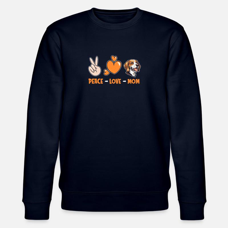 Beagle Peace Love Chien Maman - Sweat bio CHANGER Stanley/Stella Unisexe - marine