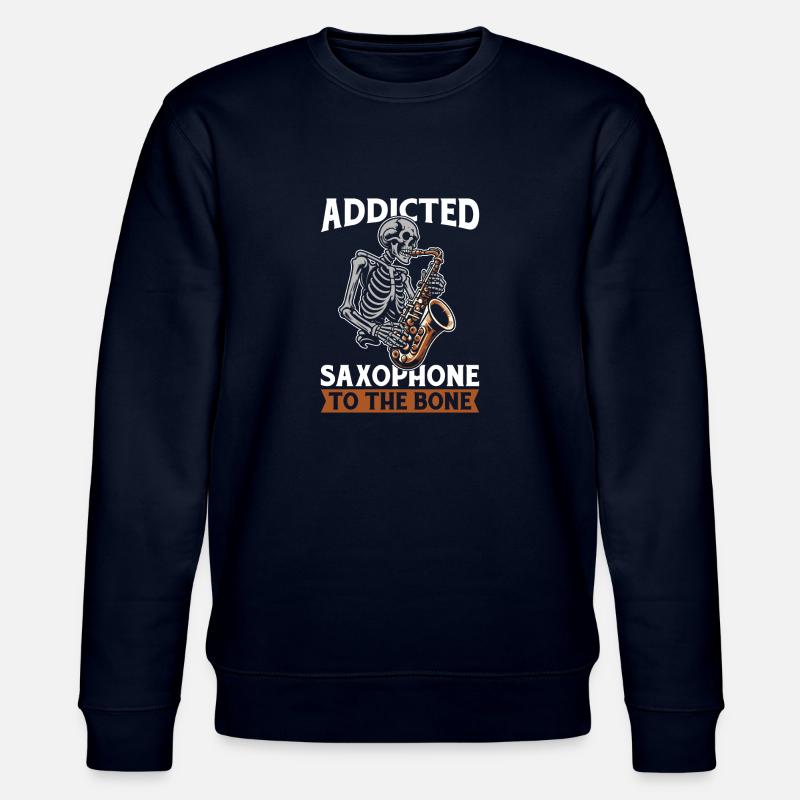 Saxophone Saxophone Skeleton - Stanley/Stella CHANGER Unisex Organic Sweatshirt - navy