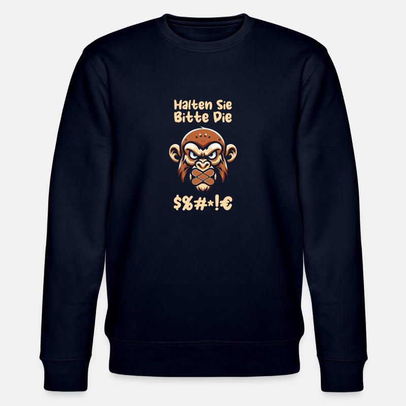 Monkey please shut up - Stanley/Stella CHANGER Unisex Organic Sweatshirt - navy