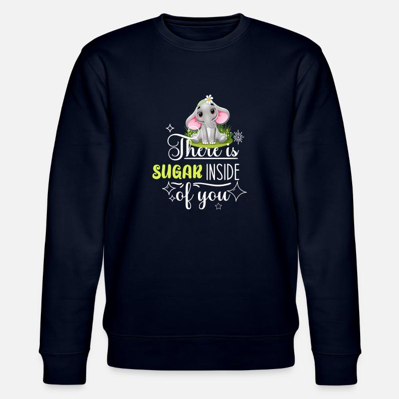 Elefant Zuckersüss Spruch Mädchen Babyspruch - Stanley/Stella Unisex Bio-Sweatshirt CHANGER  - Navy