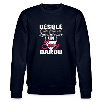 Fille prise par un sexy barbu 2 - Sweat bio CHANGER Stanley/Stella Unisexe - marine - Devant - Nik (191cm) & Marisol (170cm)