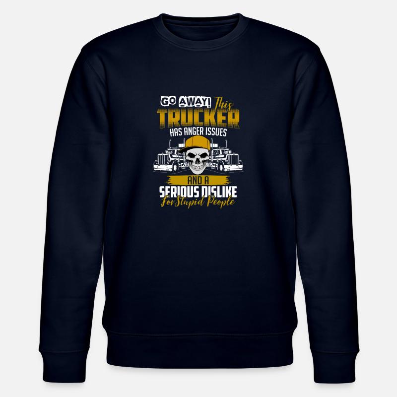 Trucker anger issues - Stanley/Stella CHANGER Unisex Organic Sweatshirt - navy