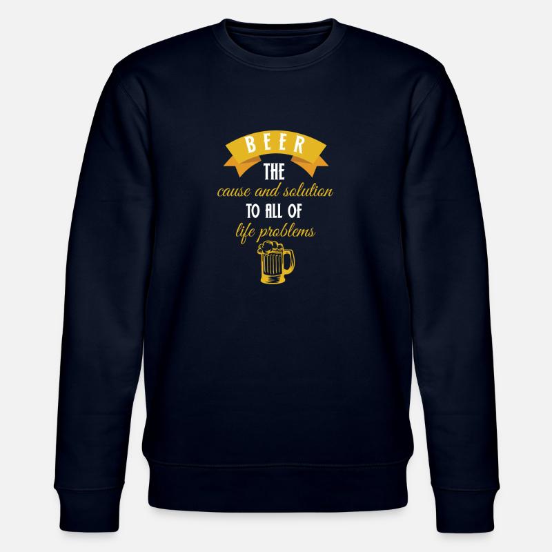 Bier - Biere - Biertrinker - Bierglas - Problem - Stanley/Stella Unisex Bio-Sweatshirt CHANGER  - Navy