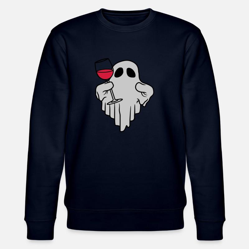 Wein trinkender Geist Comic - Stanley/Stella Unisex Bio-Sweatshirt CHANGER  - Navy