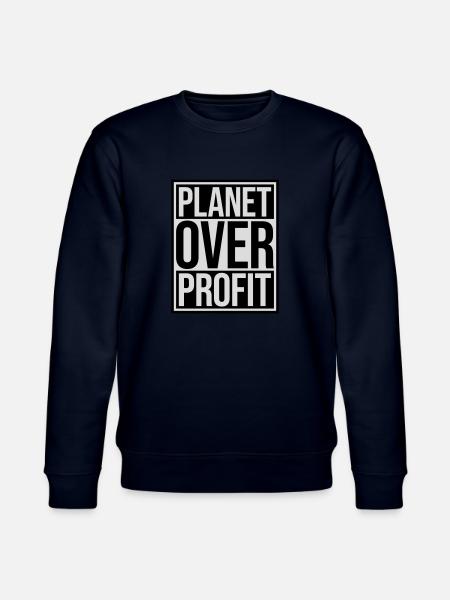 planet over profit quote - Stanley/Stella CHANGER Unisex Organic Sweatshirt - navy