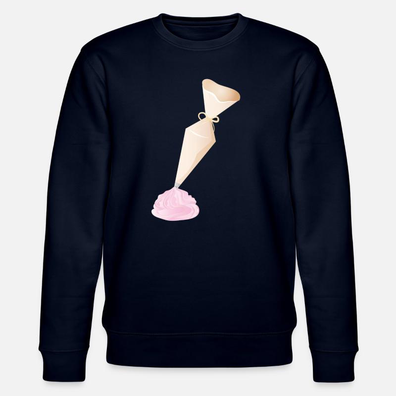 Douille crème avec garnitures roses - Sweat bio CHANGER Stanley/Stella Unisexe - marine