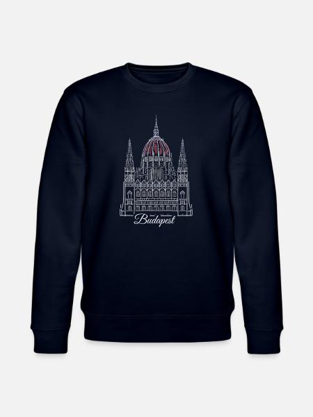 Budapest, Handzeichnung Parlamentsgebäude, Ungarn - Stanley/Stella Unisex Bio-Sweatshirt CHANGER - Navy