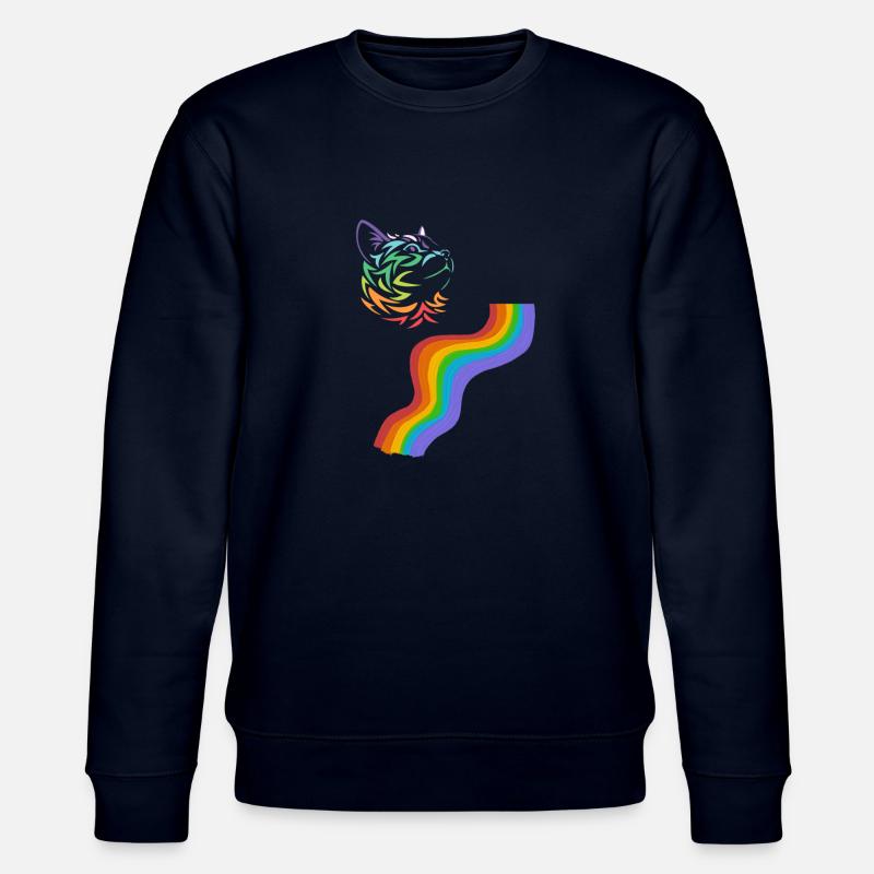 Katze Regenbogen - Stanley/Stella Unisex Bio-Sweatshirt CHANGER  - Navy