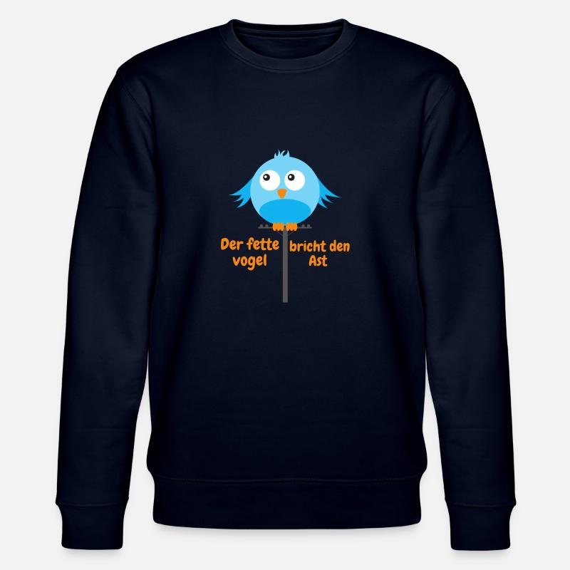 Dicker Vogel breiter Vogel Geschenkidee - Stanley/Stella Unisex Bio-Sweatshirt CHANGER  - Navy
