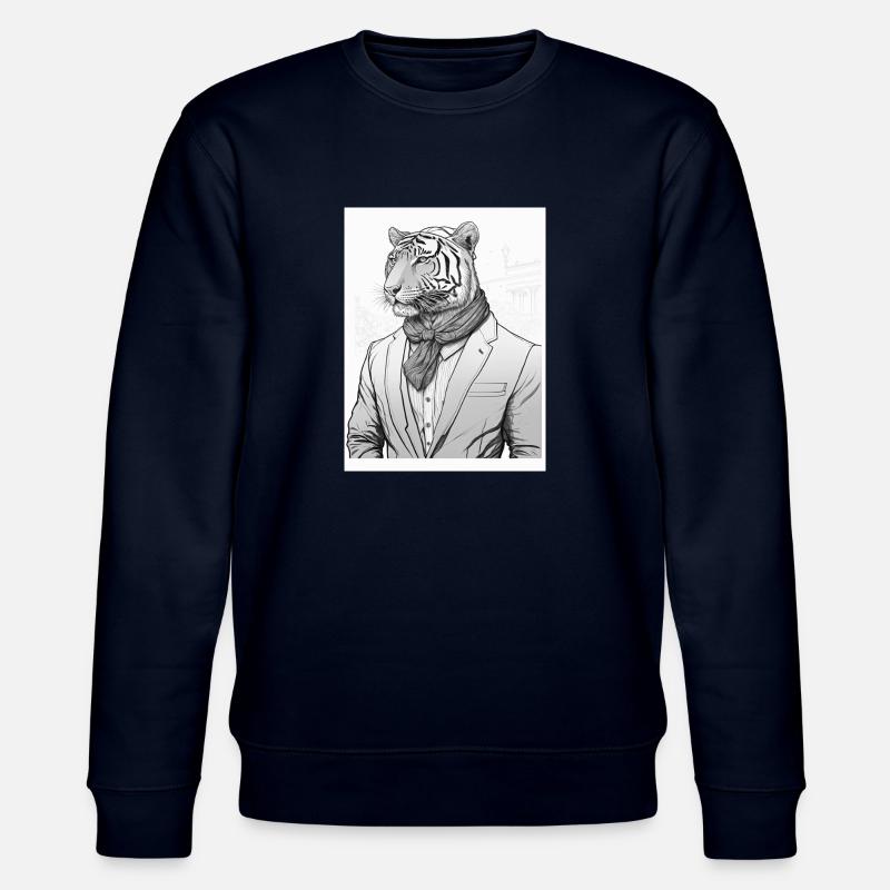 Tiger Schal Anzug Geschenk - Stanley/Stella Unisex Bio-Sweatshirt CHANGER  - Navy
