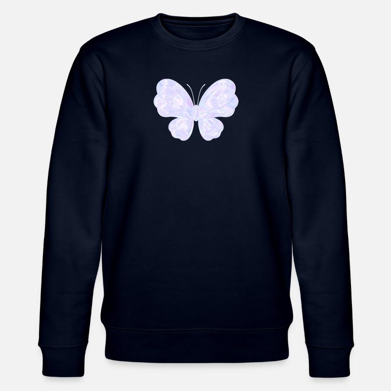 Papillon pastel pailleté - Sweat bio CHANGER Stanley/Stella Unisexe - marine