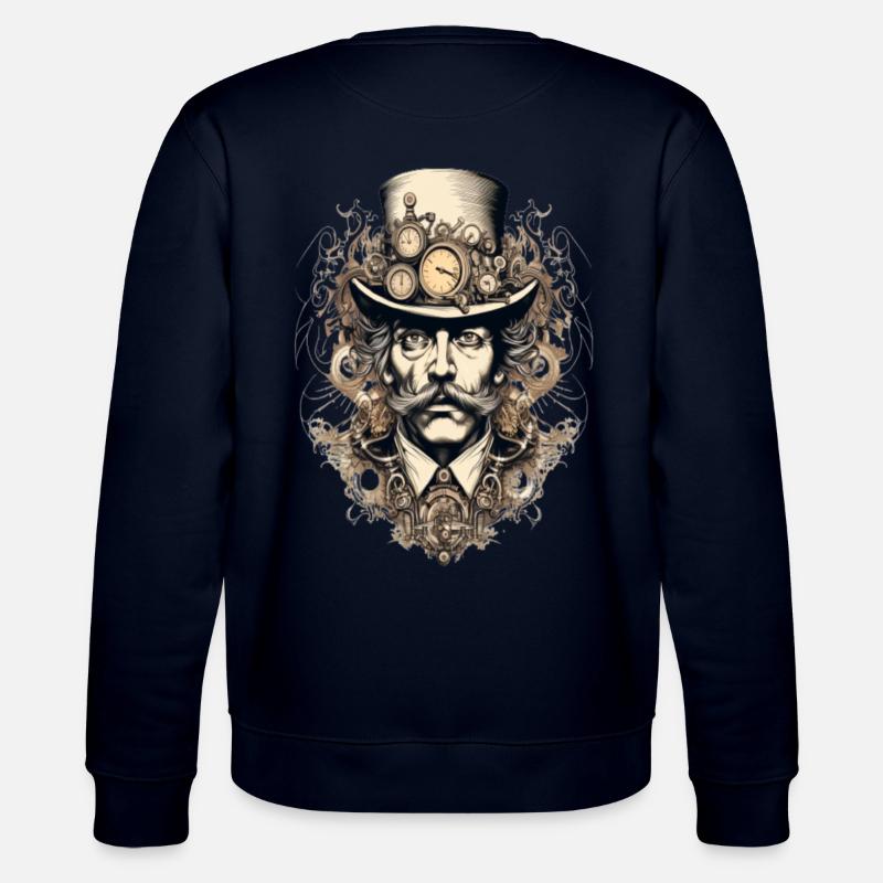 Steampunk Gentleman mit Uhren - Stanley/Stella Unisex Bio-Sweatshirt CHANGER - Navy