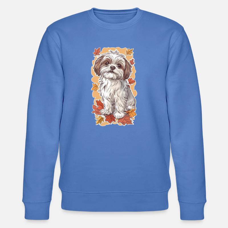Shih Tzu Herbstblätter - Stanley/Stella Unisex Bio-Sweatshirt CHANGER  - Blau