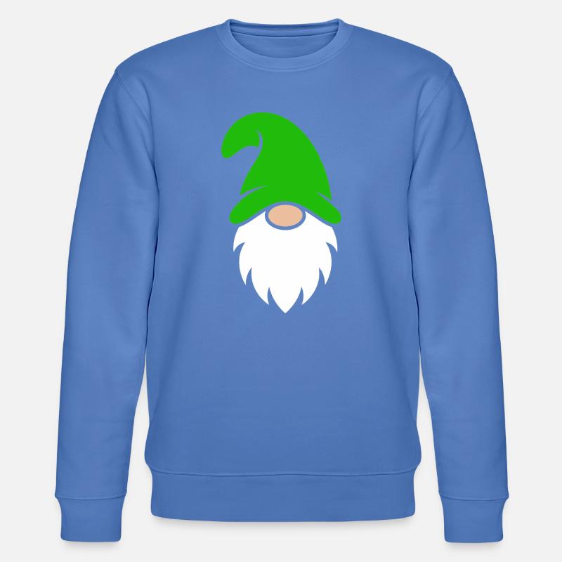 Gartenzwerg mit leuchtend grünem Hut - Stanley/Stella Unisex Bio-Sweatshirt CHANGER  - Blau