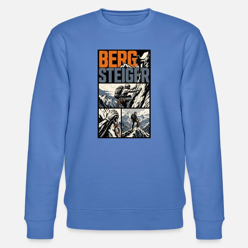 Bergsteiger Abenteuer Comic Design - Stanley/Stella Unisex Bio-Sweatshirt CHANGER  - Blau