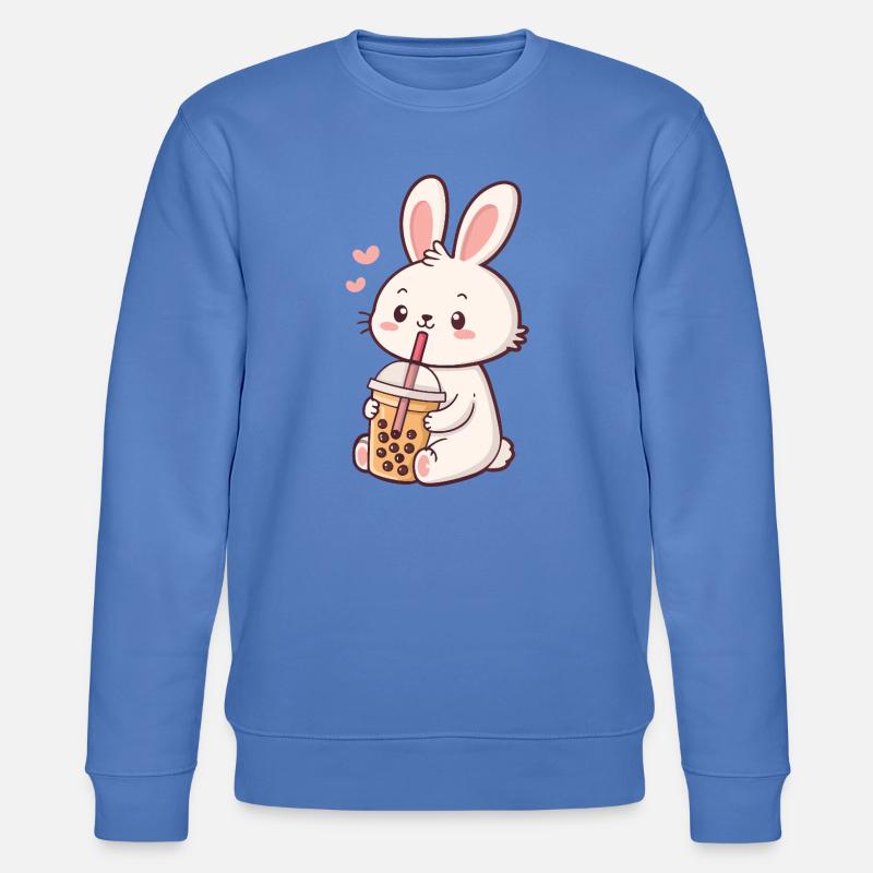 Pastel Bubble Tea Bunny - Stanley/Stella Unisex Bio-Sweatshirt CHANGER  - Blau