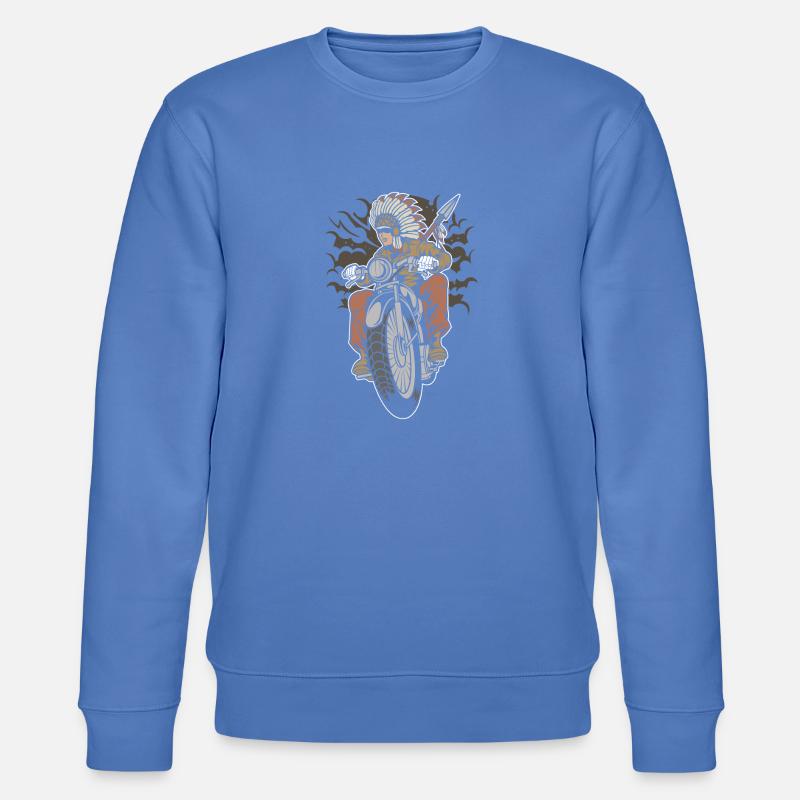 Native Indian Biker - Stanley/Stella Unisex Bio-Sweatshirt CHANGER  - Blau