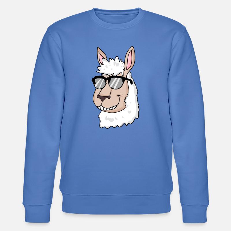 cooles Lama mit Sonnenbrille - Stanley/Stella Unisex Bio-Sweatshirt CHANGER  - Blau
