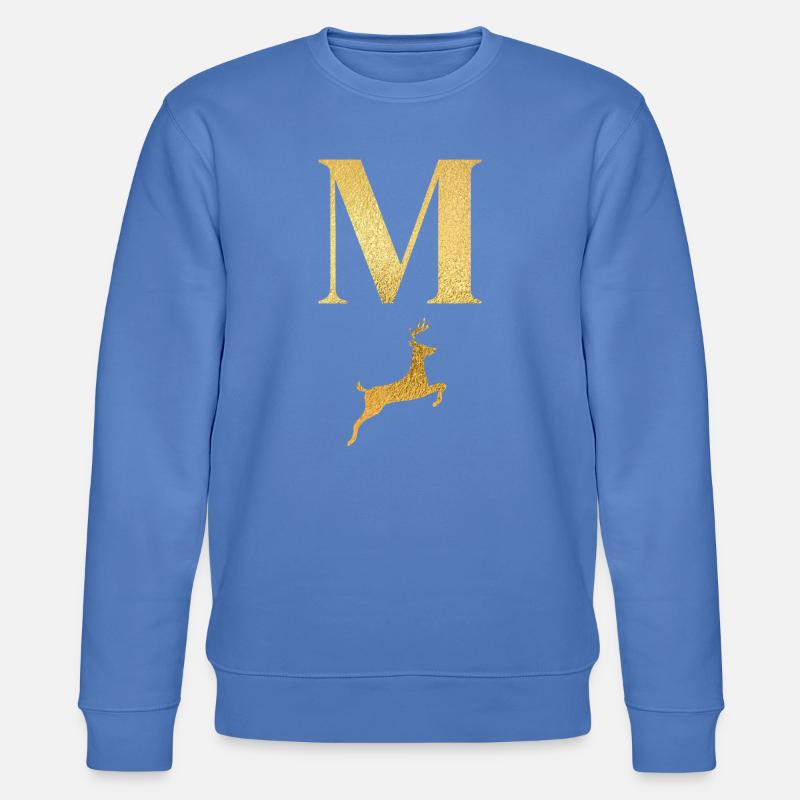 Buchstabe m goldener Hirsch - Geschenkidee - Stanley/Stella Unisex Bio-Sweatshirt CHANGER  - Blau
