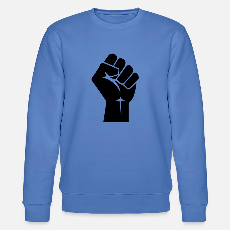 Raised Fist Logo (Vector) - Stanley/Stella Unisex Bio-Sweatshirt CHANGER  - Blau