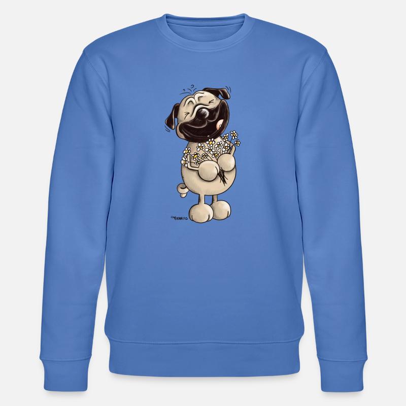 Süßer Mops - Möpse - Mopsfideler Mops - Geschenk - Stanley/Stella Unisex Bio-Sweatshirt CHANGER  - Blau