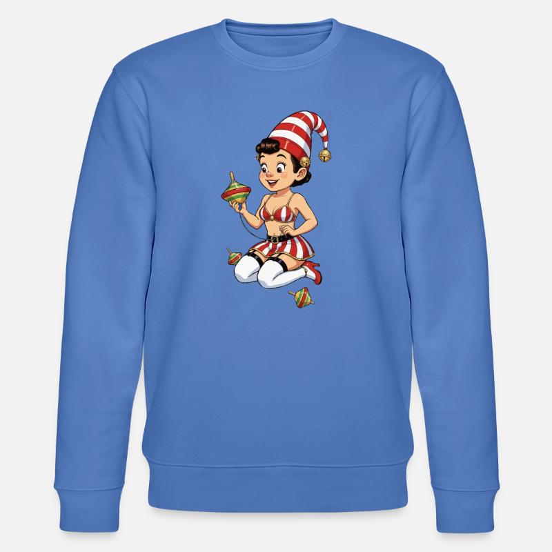 Leprechaun-Mädchen mit Kreisel - Stanley/Stella Unisex Bio-Sweatshirt CHANGER  - Blau