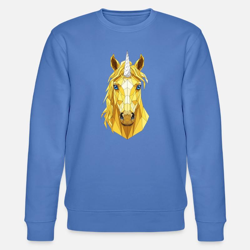 Polygon-Einhorn Kopf - Stanley/Stella Unisex Bio-Sweatshirt CHANGER  - Blau