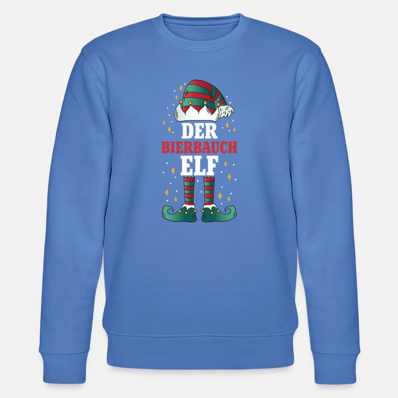 Weihnachten Der Bierbauch Elf - Stanley/Stella Unisex Bio-Sweatshirt CHANGER  - Blau