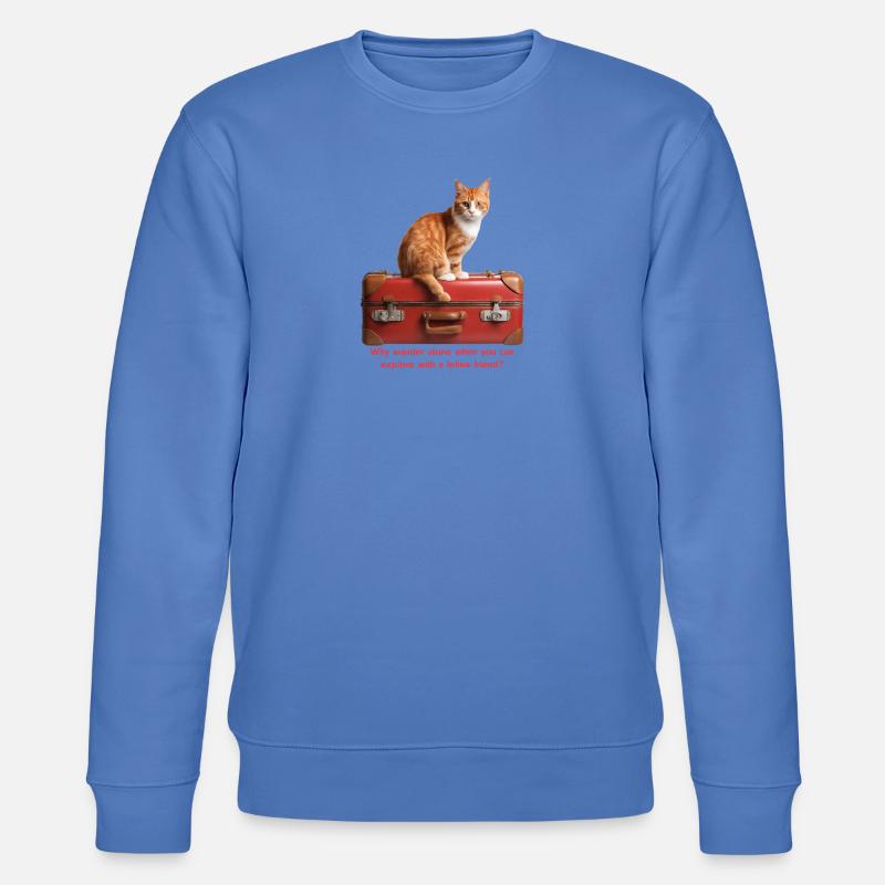 Reise Katze #1 - Stanley/Stella Unisex Bio-Sweatshirt CHANGER - Blau